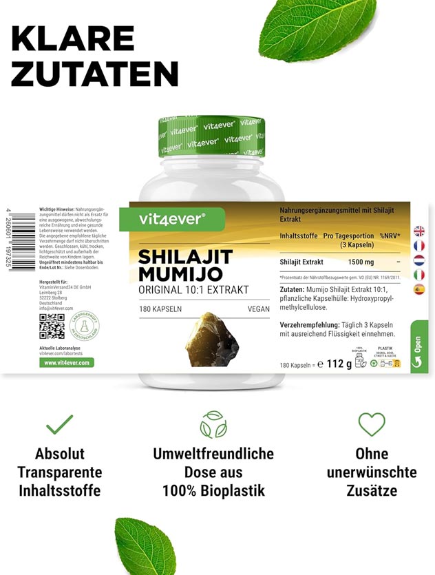 قیمت و خرید کپسول شیلاجیت Vit4ever – 1500 میلی گرمی