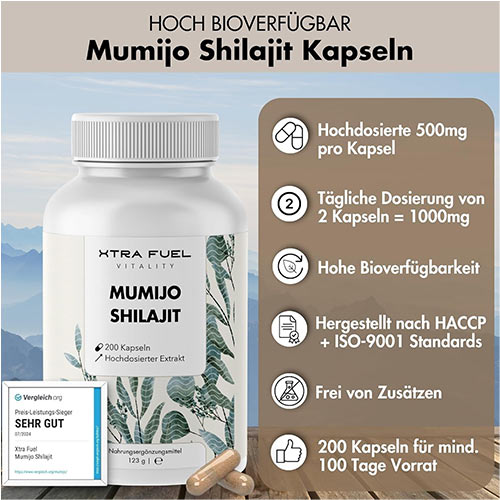 خرید کپسول شیلاجیت اکسترا فیول ساخت آلمان (600 میلی گرمی)